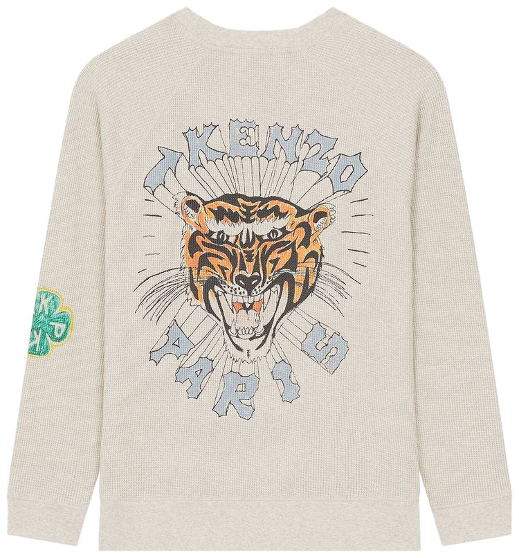 Kenzo Drawn Varsity Oversized Sweatshirt Pale Grey