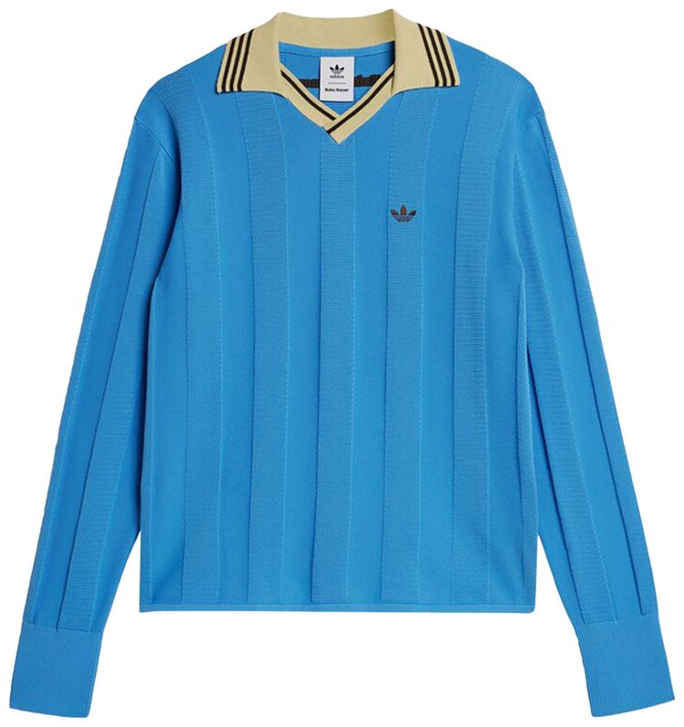 adidas x Wales Bonner Knit Long Sleeve Football Tee Lucky Blue
