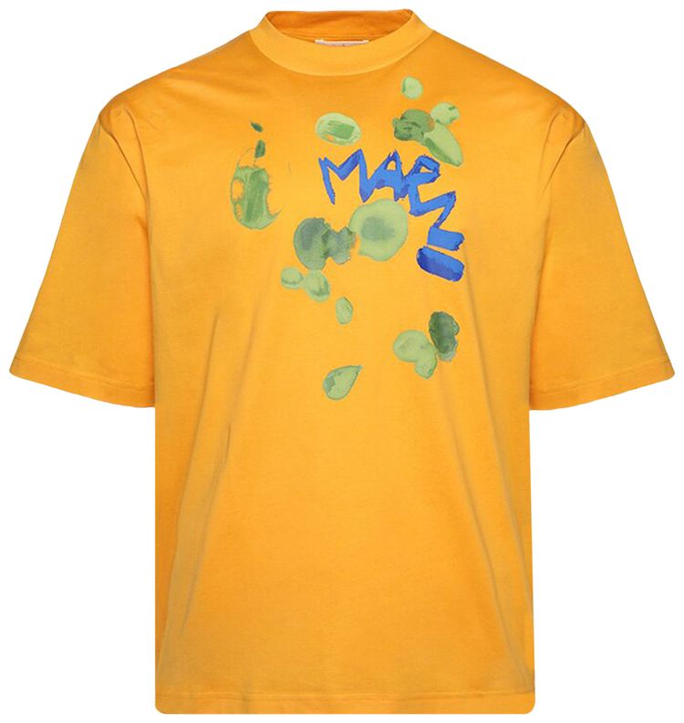 Marni Relaxed Fit Dripping Flower T Shirt Light Orange