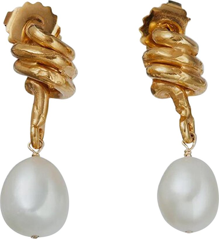 Alighieri The Celestial Raindrop Pearl Earrings 'Gold'