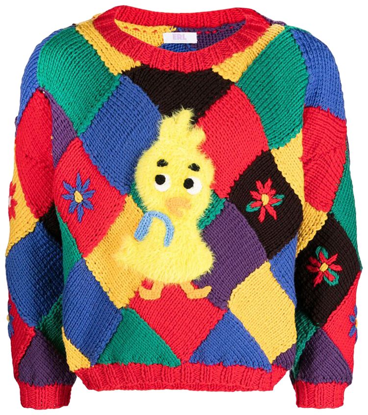 ERL Patchwork Sweater Red
