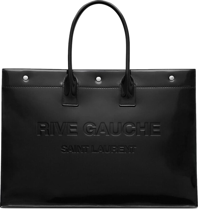 Saint Laurent Rive Gauche Leather Tote Bag 'Black'