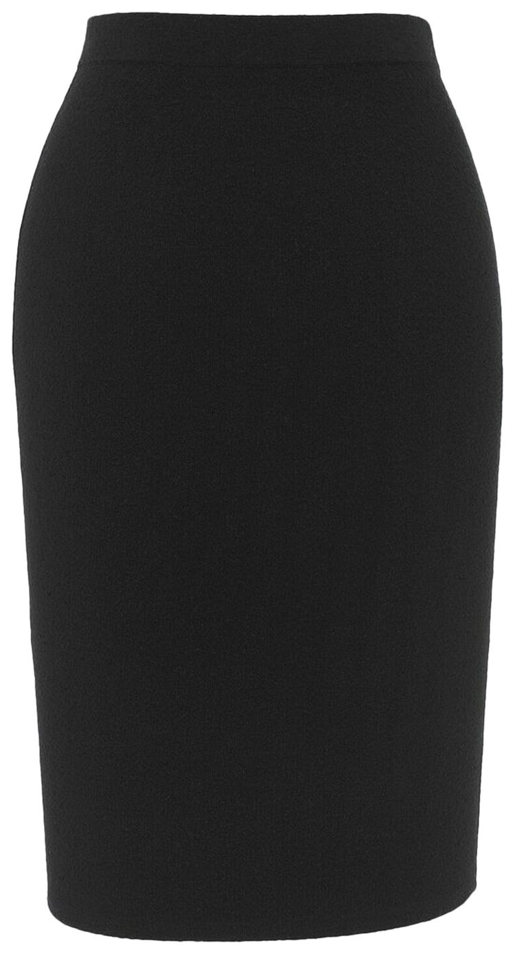 Saint Laurent Fine Knit Pencil Skirt Black