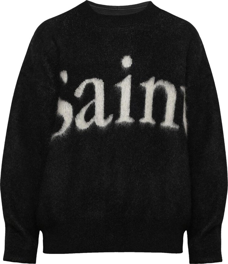 Saint Michael Long-Sleeve Logo Sweaters 'Black'