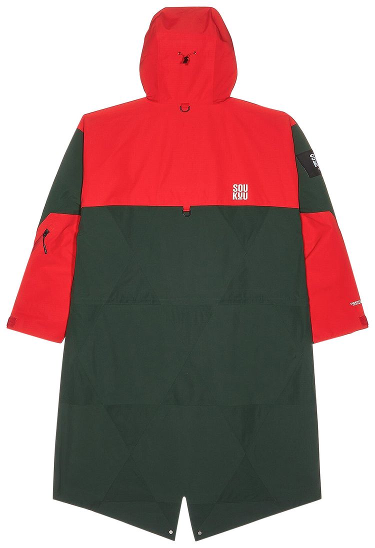 The North Face x Undercover SOUKUU Geodesic Shell Jacket Dark Cedar GreenHigh Risk Red