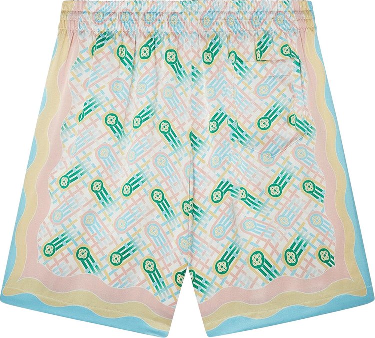 Casablanca Printed Silk Shorts Ping Pong Print