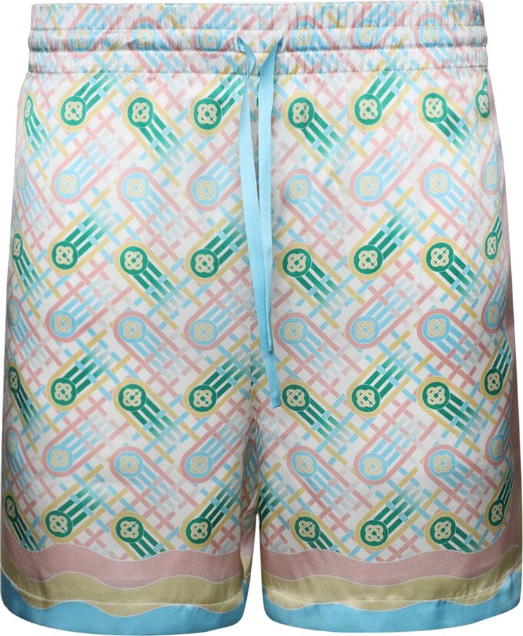 Casablanca Printed Silk Shorts 'Ping Pong Print'