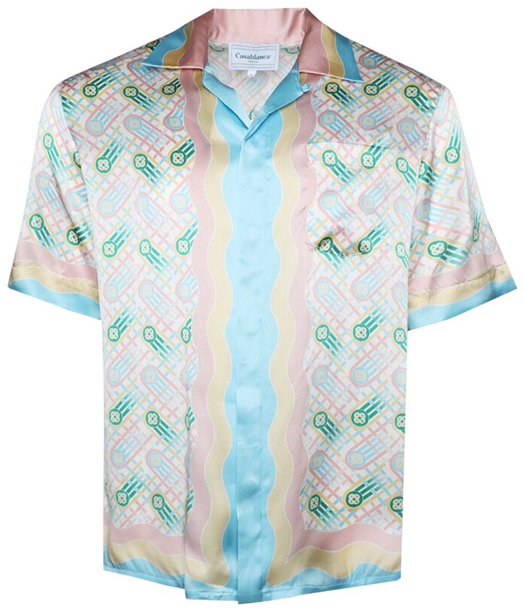 Casablanca Cuban Collar Short Sleeve Shirt Ping Pong Print