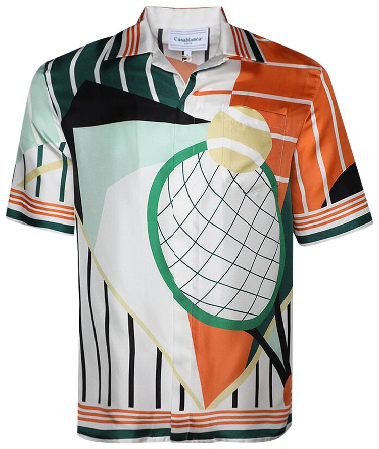 Casablanca Cuban Collar Short Sleeve Shirt Court Abstrait