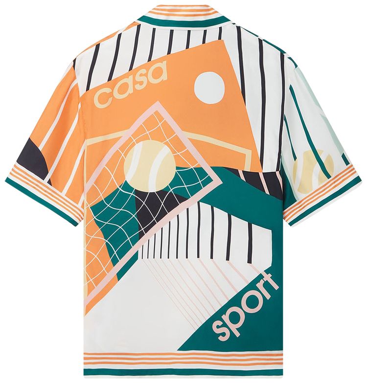 Casablanca Cuban Collar Short Sleeve Shirt Court Abstrait