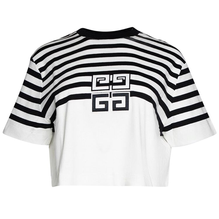 Givenchy 4G Cropped T Shirt WhiteBlk