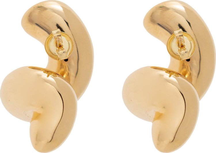 Bottega Veneta Push Back Earrings Yellow Gold