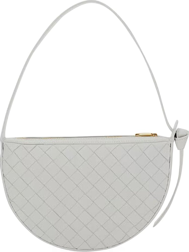 Bottega Veneta Leather Mini Sunrise Shoulder Bag WhiteGold