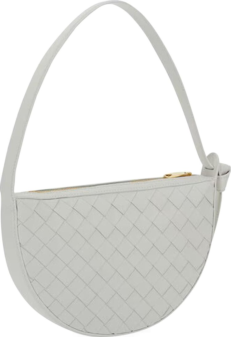 Bottega Veneta Leather Mini Sunrise Shoulder Bag WhiteGold