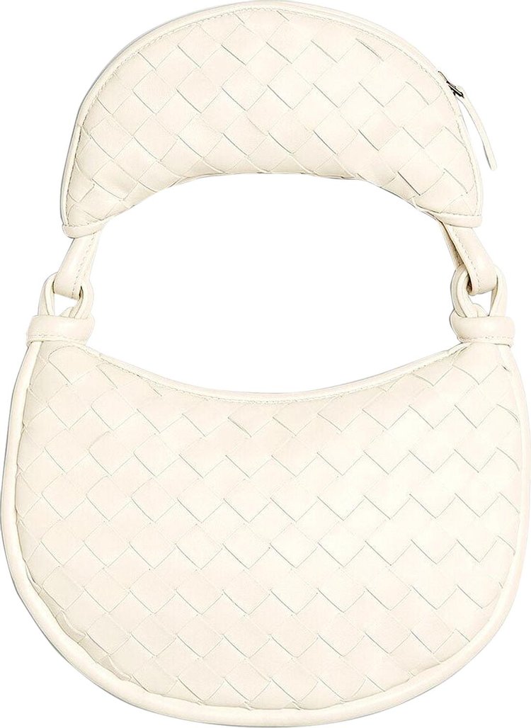 Bottega Veneta Small Gemelli Shoulder Bag WhiteMedium Brass