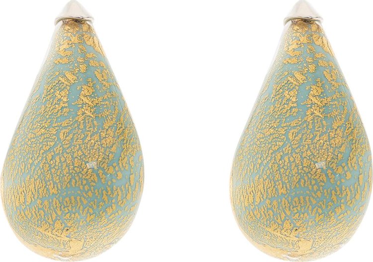 Bottega Veneta Glass Drop Earrings 'Mint/Gold'