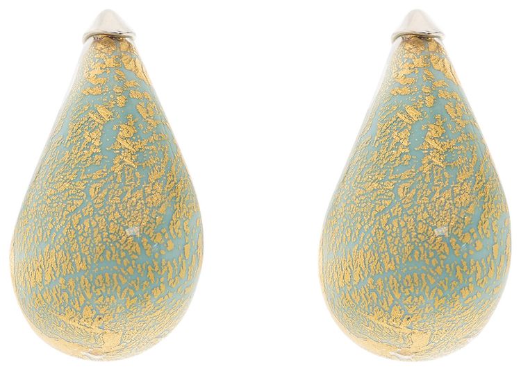 Bottega Veneta Glass Drop Earrings MintGold