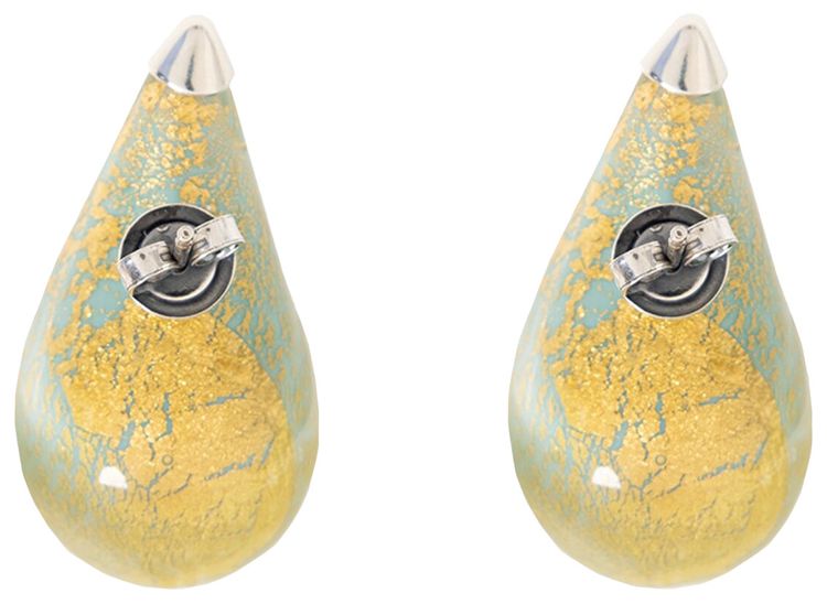 Bottega Veneta Glass Drop Earrings MintGold