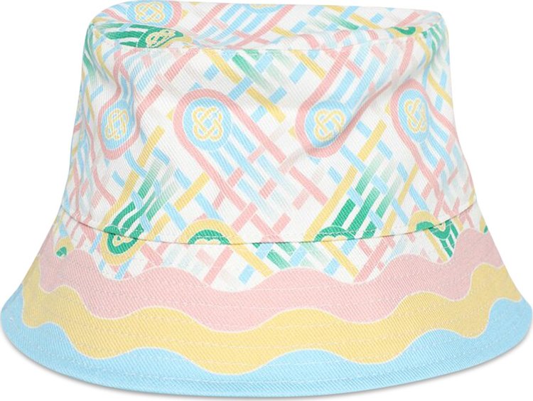 Casablanca Printed Denim Bucket Hat Ping Pong Print