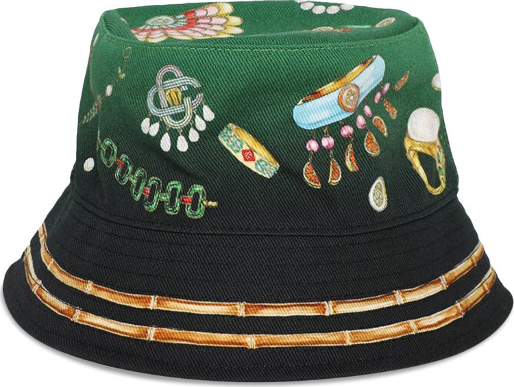 Casablanca Printed Denim Bucket Hat 'La Boite A Bijoux'