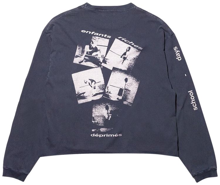 Enfants Riches Deprimes School Days Long Sleeve T Shirt Faded BlackWhite