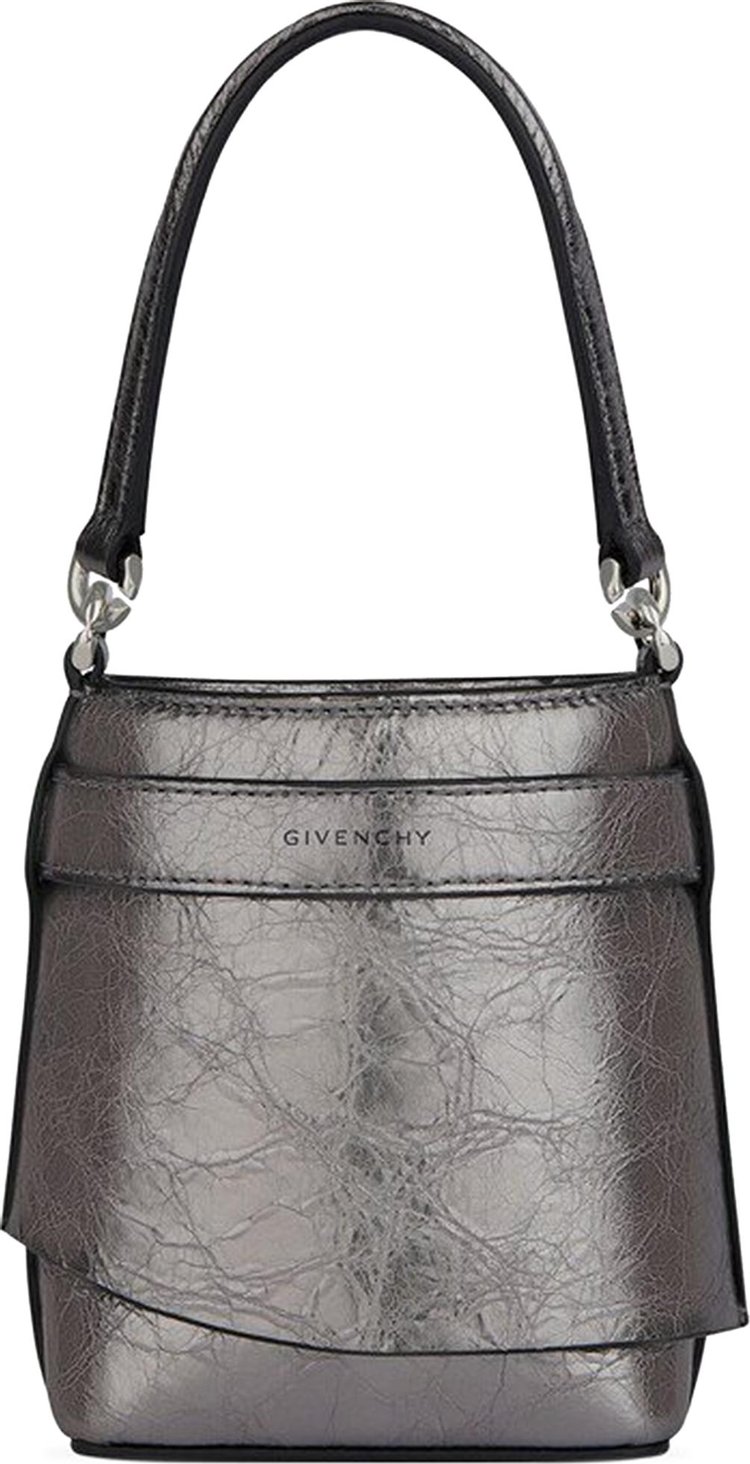 Givenchy Shark Lock Bucket Bag Silvery Grey