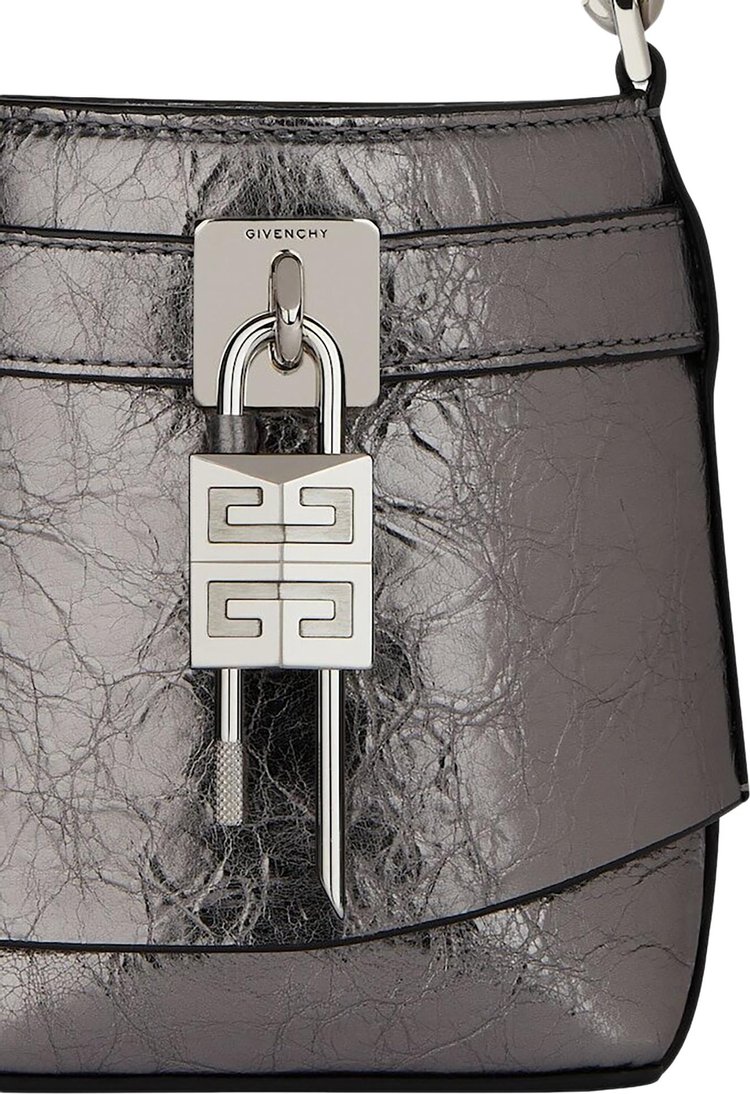 Givenchy Shark Lock Bucket Bag Silvery Grey