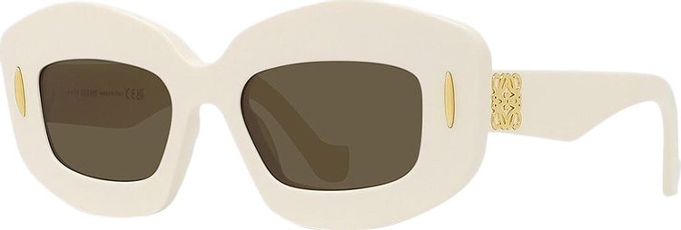 Loewe Chunky Anagram Sunglasses 'Ivory/Brown'
