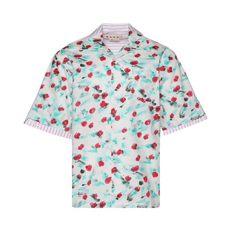 Marni Poplin Bowling Shirt Lily White