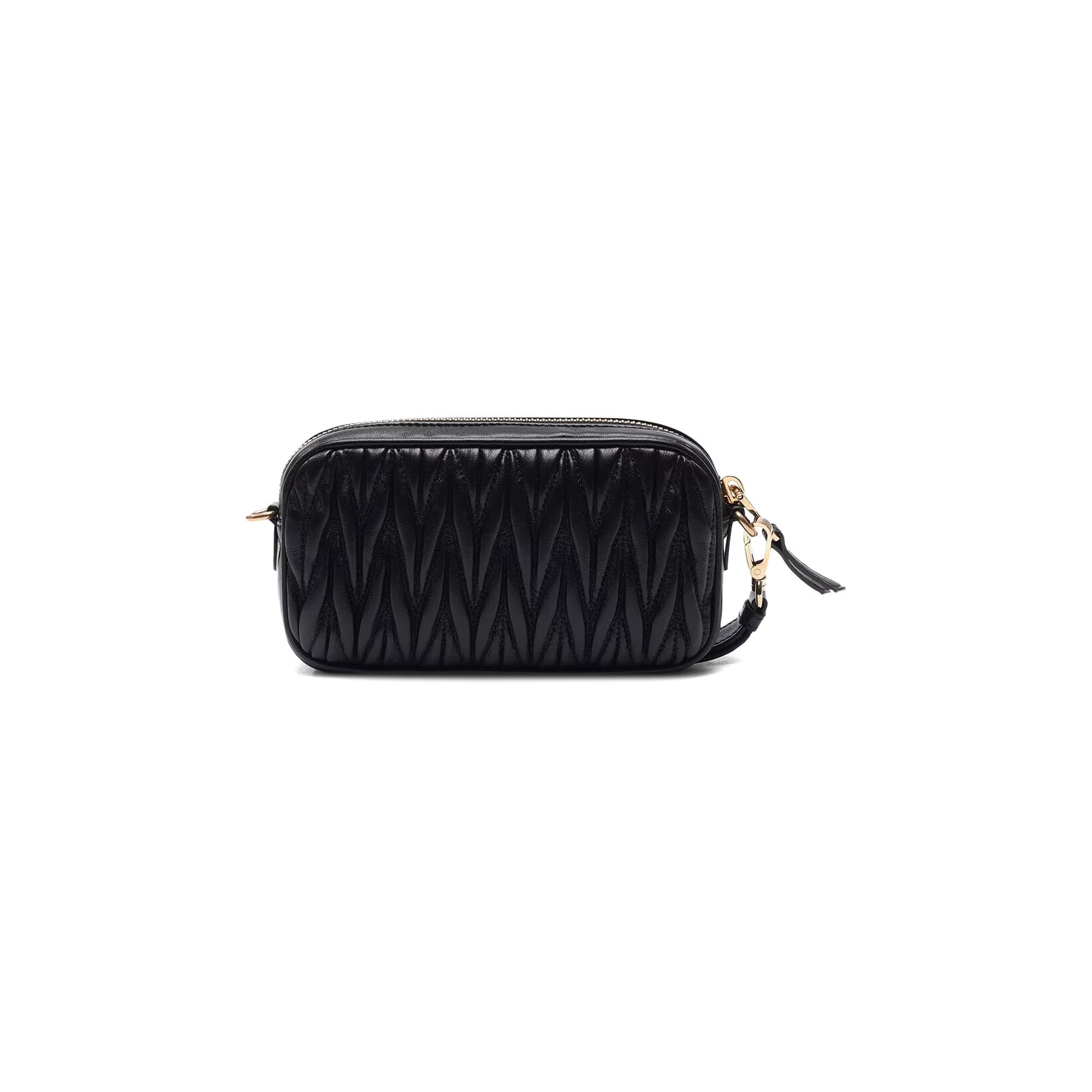 Buy Miu Miu Logo Detailed Zipped Clutch Bag 'Black' - 5NE846