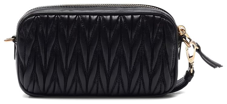 Miu Miu Logo Detailed Zipped Clutch Bag Black