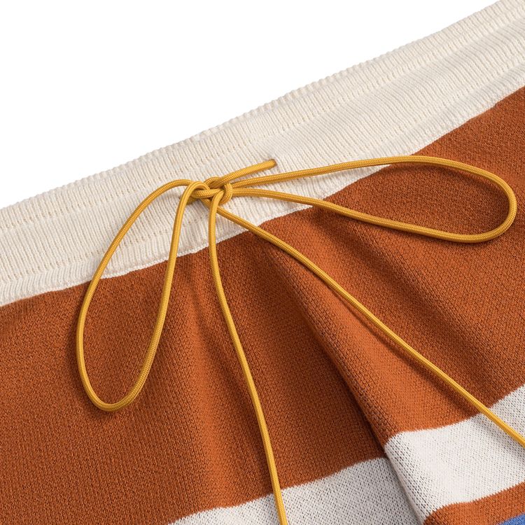 Rhude Pravil Racing Knit Short BrickCreamBlue