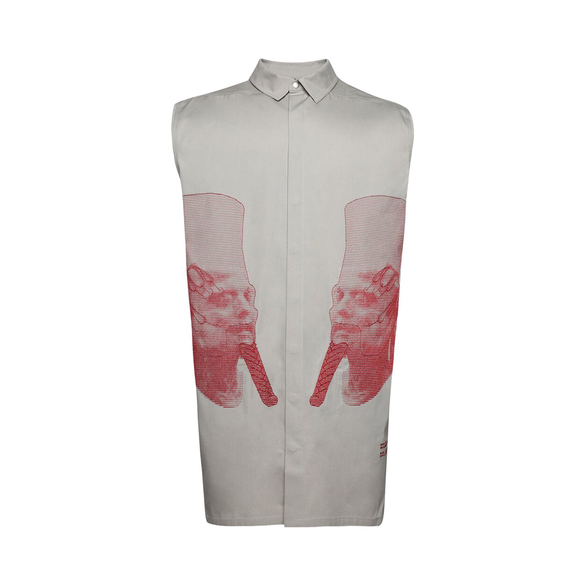 【新品】rick owens RON JUMBO OUTERSHIRT 50 Buy Rick Owens Ron Jumbo Outershirt 'Pearl/Cardinal Red