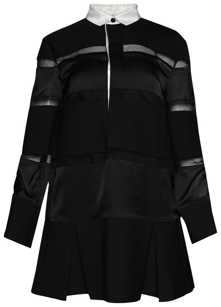 Sacai Suiting Bonding Rugby Shirt Dress Black
