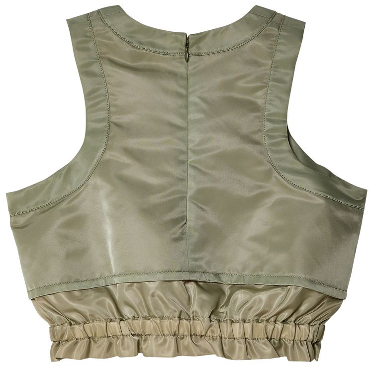 Sacai Nylon Twill Cropped Tank Top Light Khaki