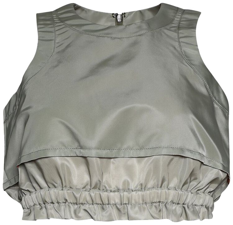 Sacai Nylon Twill Cropped Tank Top Light Khaki