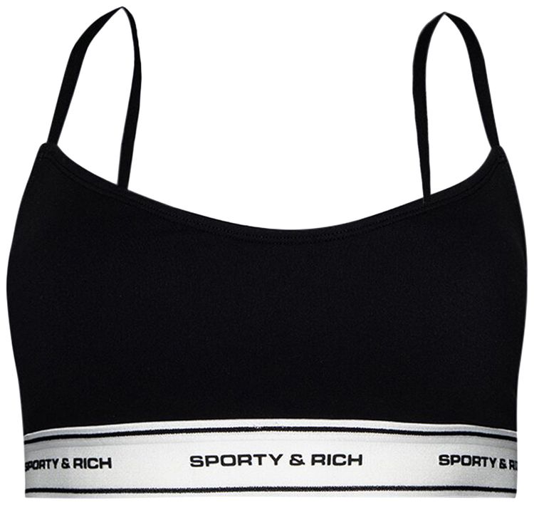 Sporty  Rich Bold Sports Bralette Black