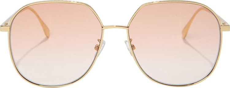 Fendi Oversized Round Metal Sunglasses 'Gold/Bordeaux'