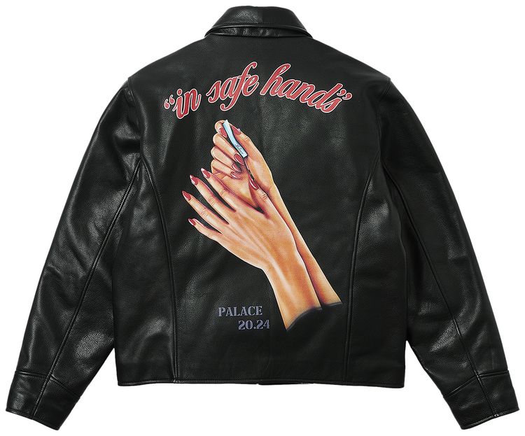 Palace Safe Hands Leather Jacket Black