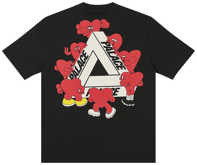 Palace Tri Hearts T Shirt Black