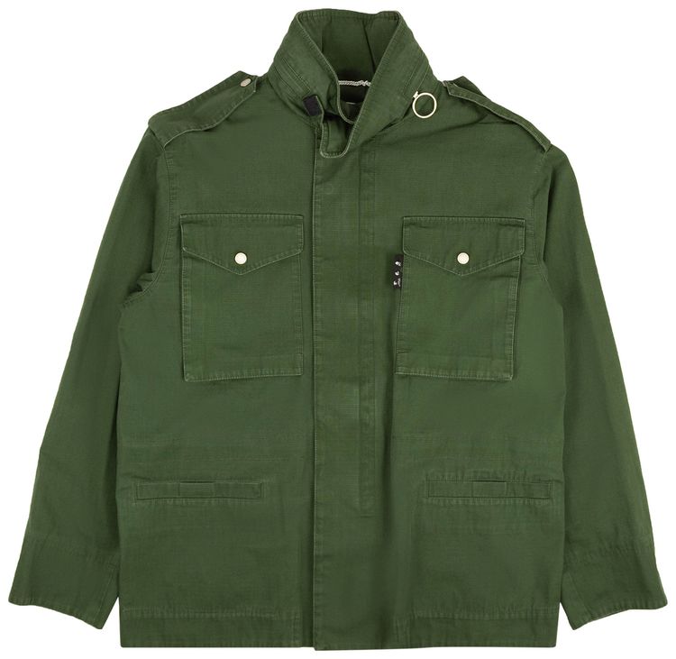 Off White Checker Field Jacket Kombu Green