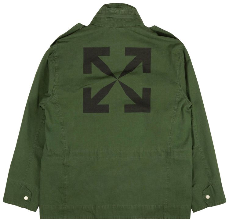 Off White Checker Field Jacket Kombu Green