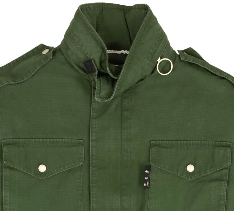 Off White Checker Field Jacket Kombu Green