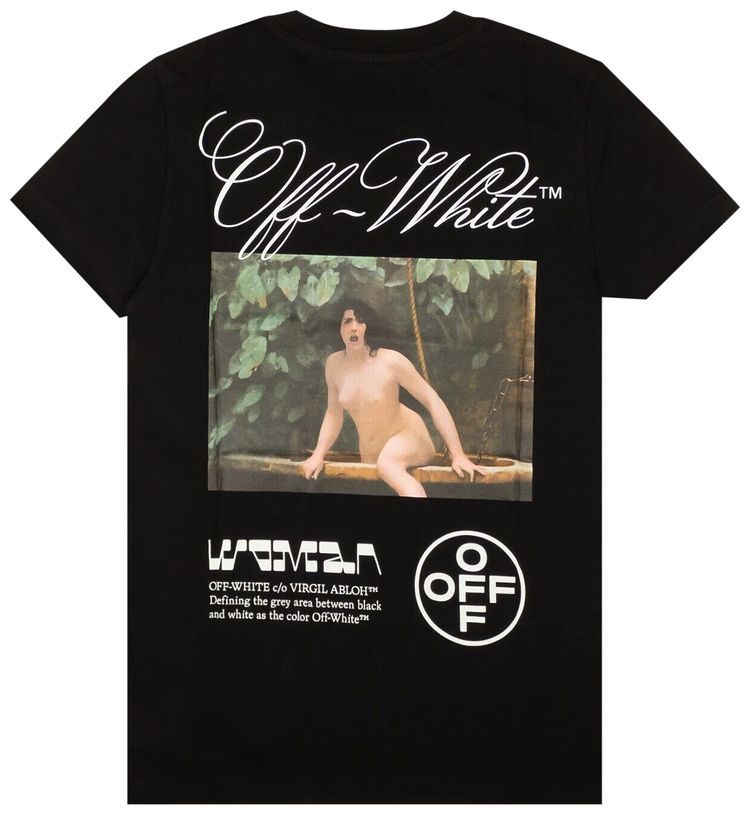 Off White Painting Casual Tee BlackWhite