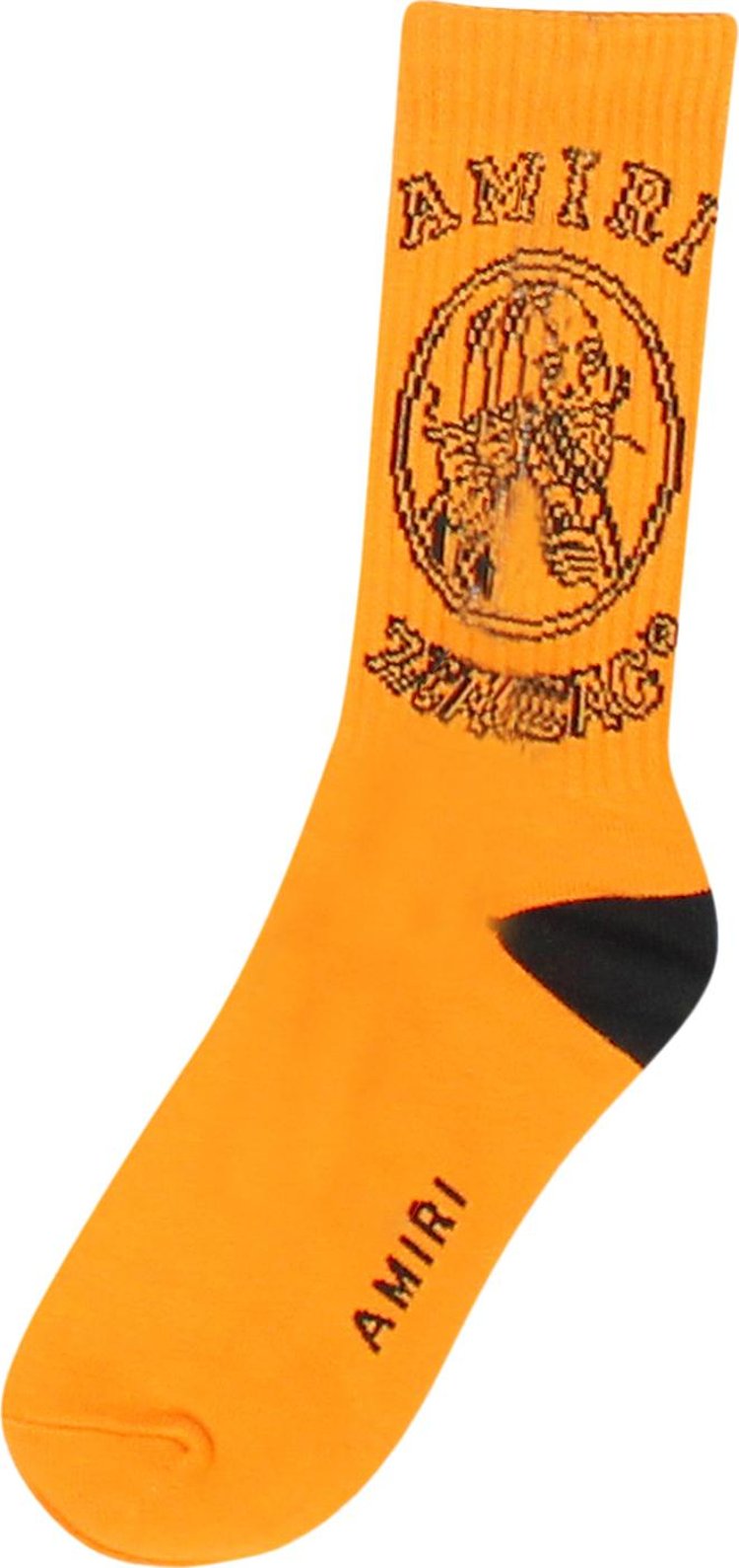 Amiri Zig Zag Socks Orange