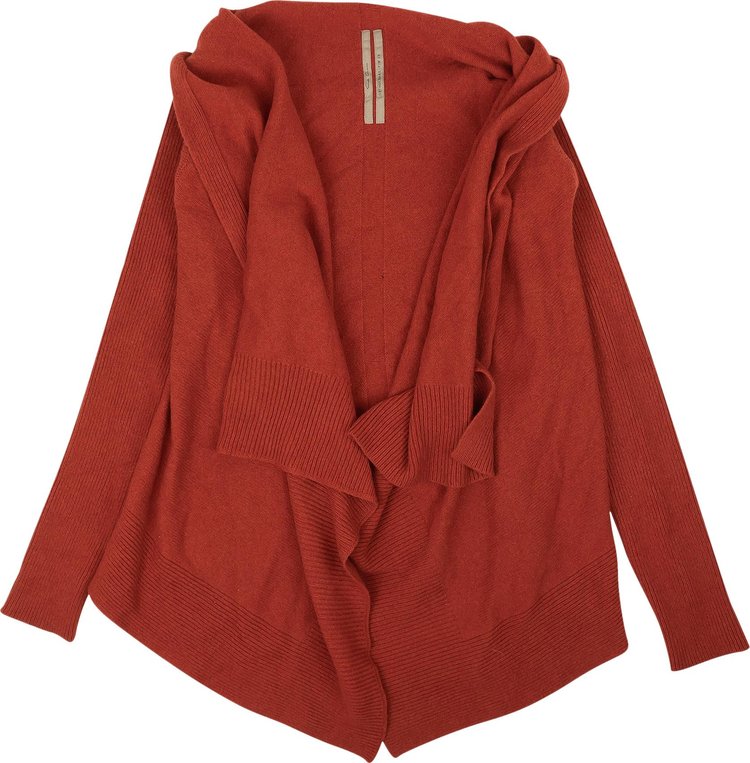 Rick Owens Cardigan In Maglia Medium Wrap Carnelian