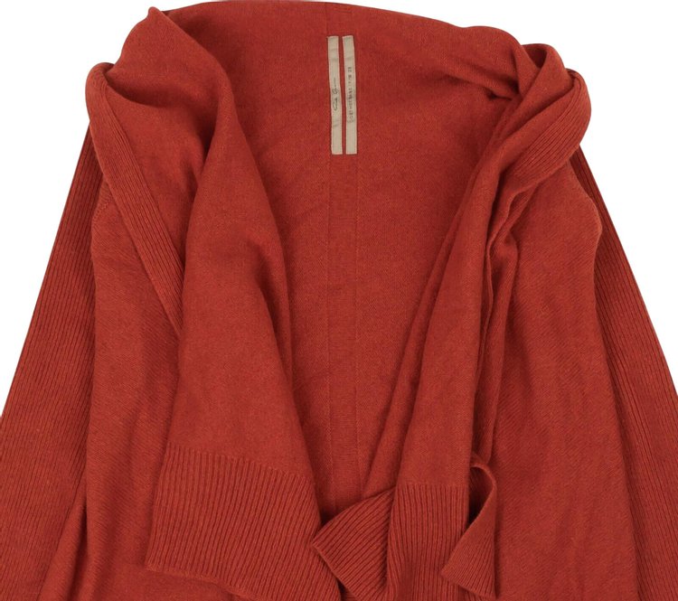 Rick Owens Cardigan In Maglia Medium Wrap Carnelian