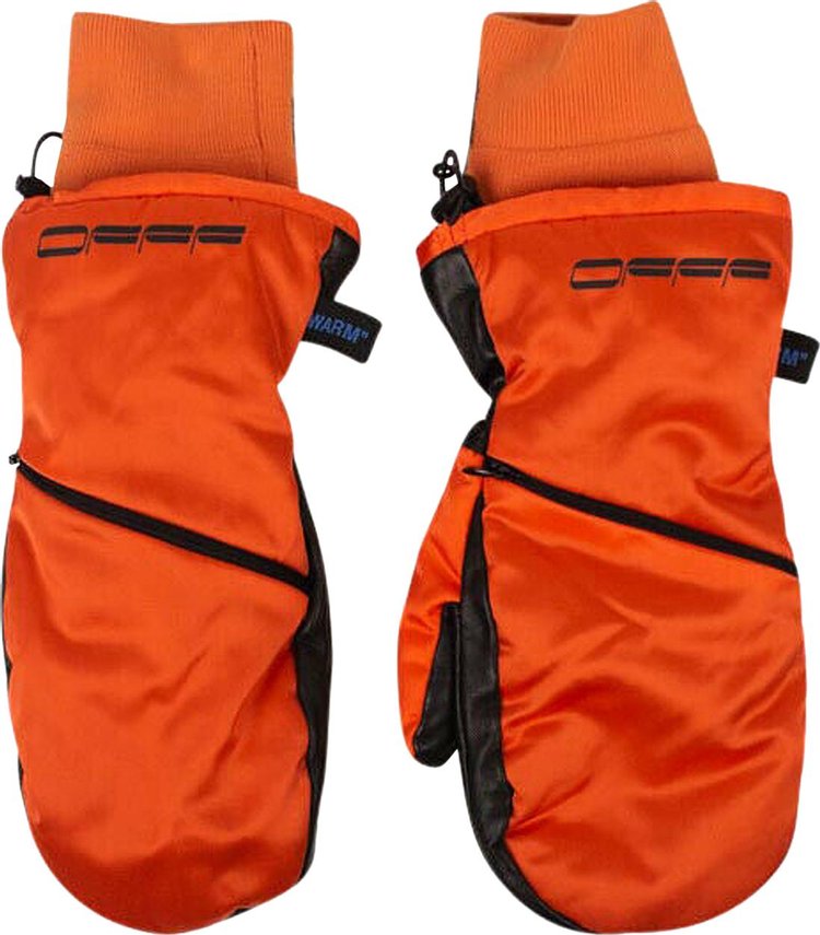 Off-White Bomber Mitten Gloves 'Orange/Black'