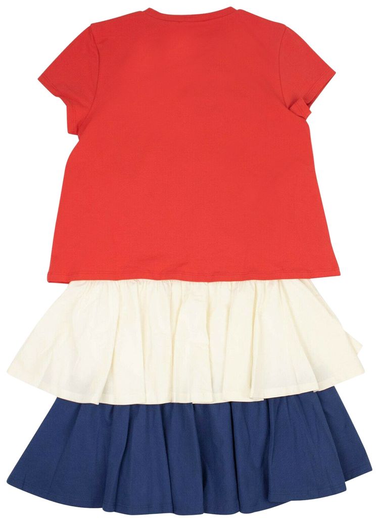 Moncler Kids Layered Ruffle Dress Red