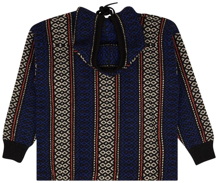 Off White Baja Chunky Knit Hoodie BrownOrange